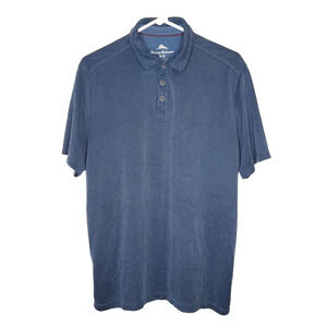 Tommy Bahama Polo Shirt Mens M Tencel Blend Short Sleeve Blue